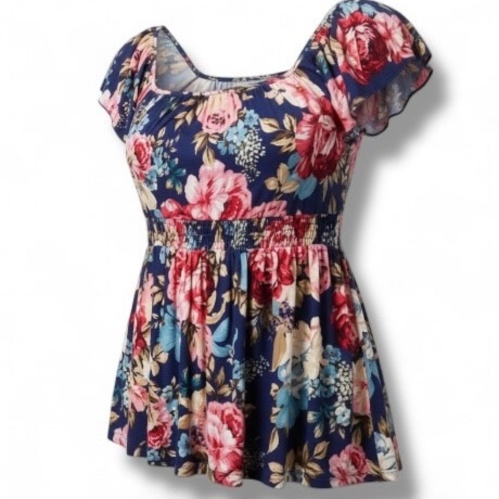 TORRID Super Soft Square Neck Cinched Waist Babydoll Tank NWT Size‎ 1X - Picture 11 of 12